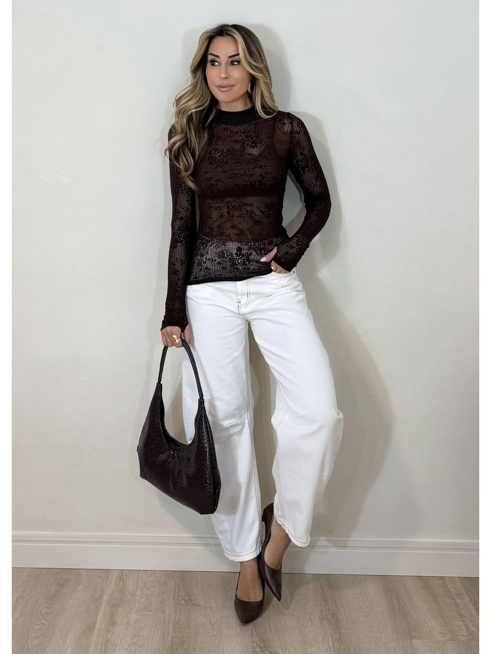 Blusa Tricot Rendado