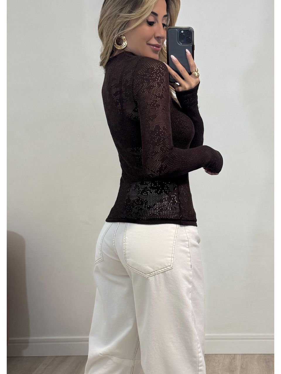 Blusa Tricot Rendado