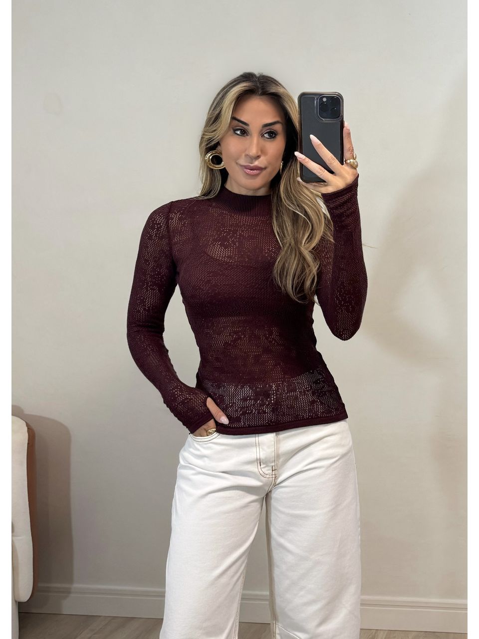 Blusa Tricot Rendado - 5102 - MADONNA BASIC