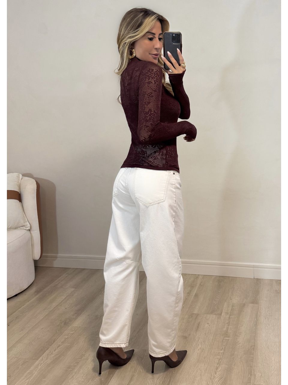 Blusa Tricot Rendado 