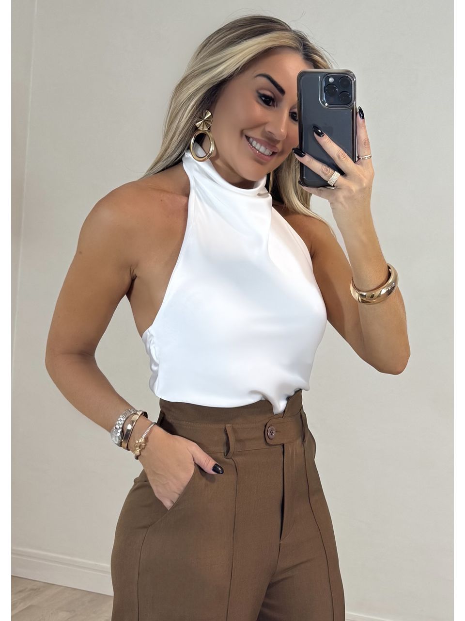 Blusa Acetinada Zahra