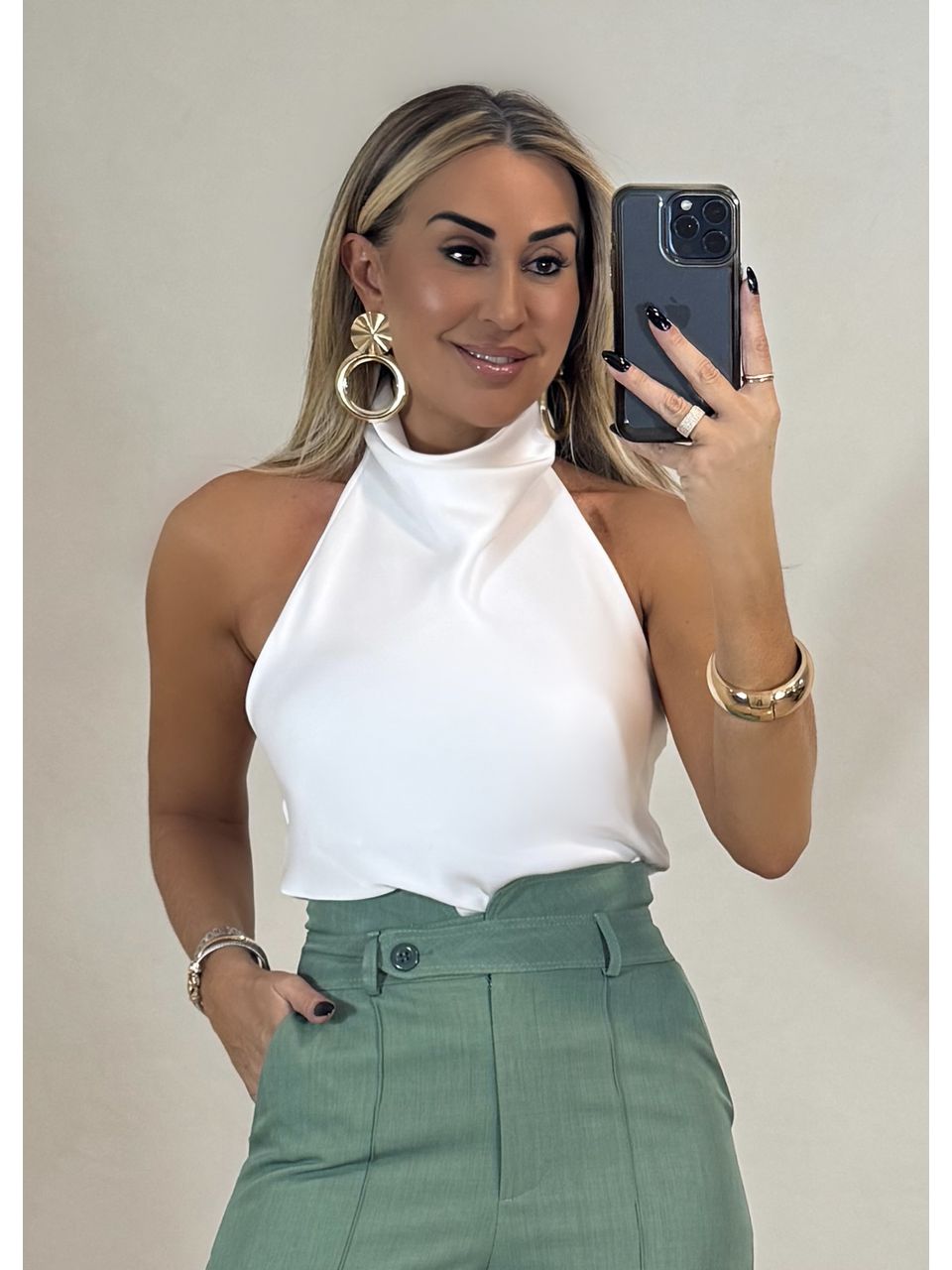 Blusa Acetinada Zahra - 5198 - MADONNA BASIC