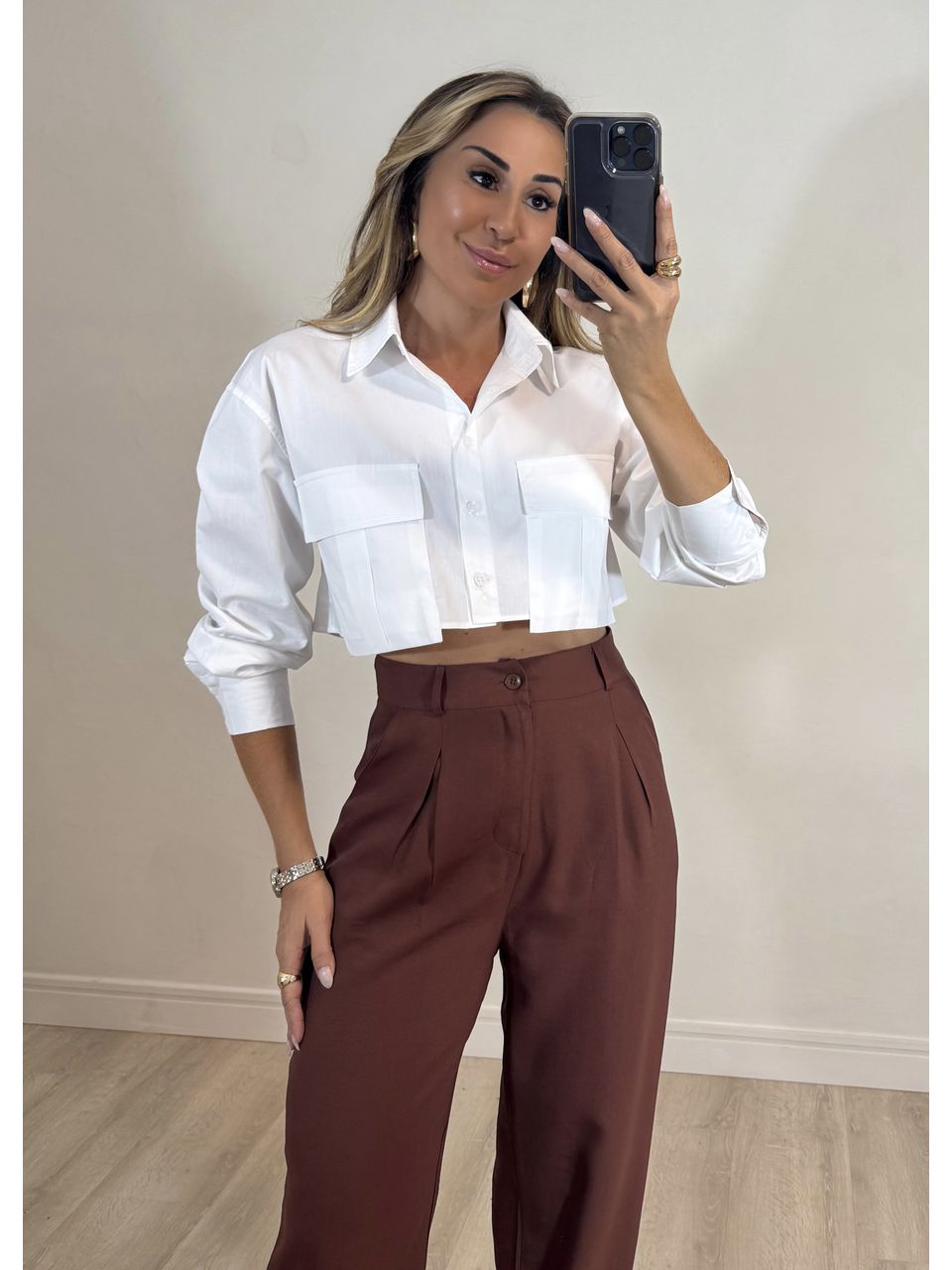 Camisa Cropped Cargo 