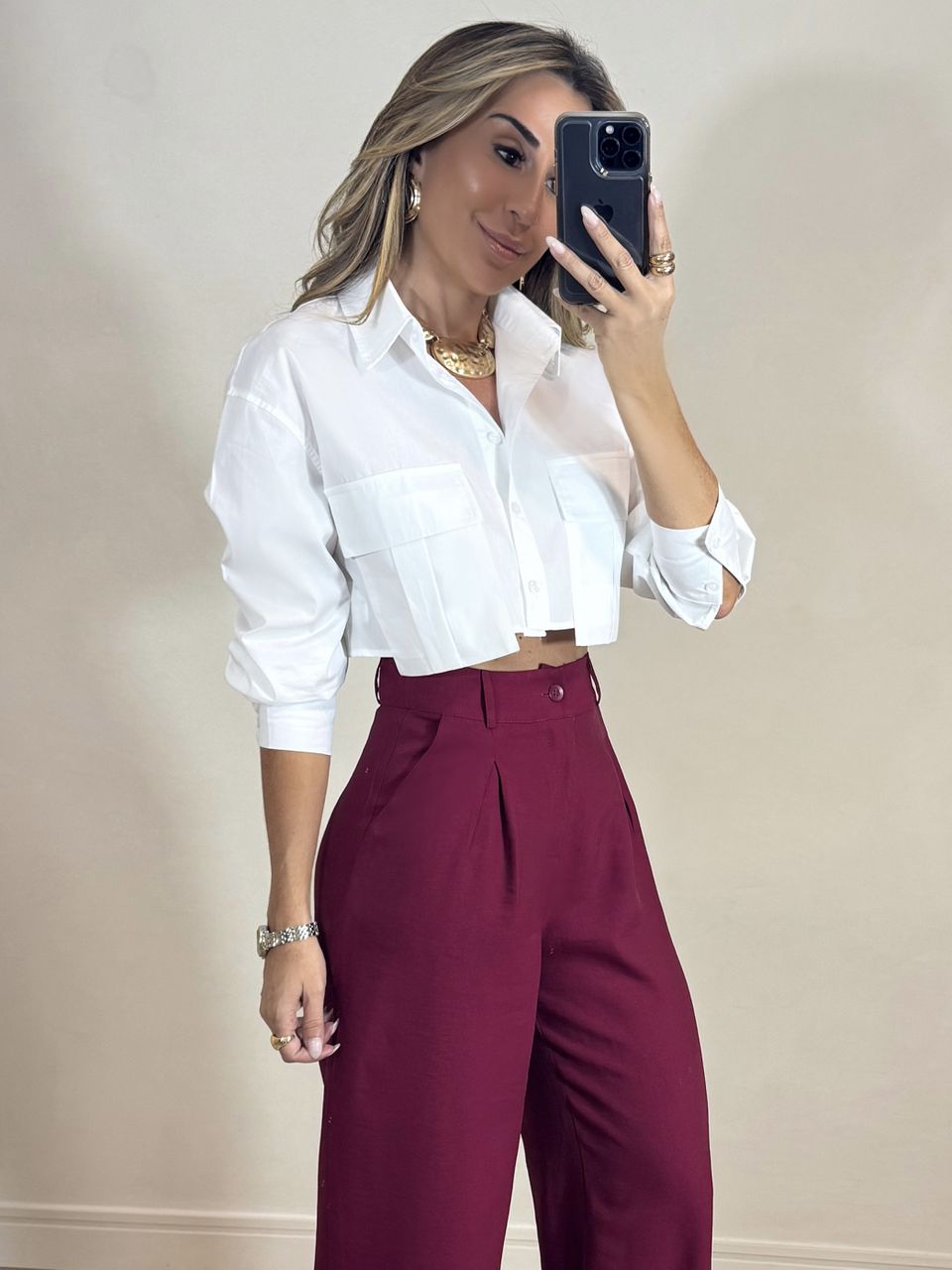 Camisa Cropped Cargo 