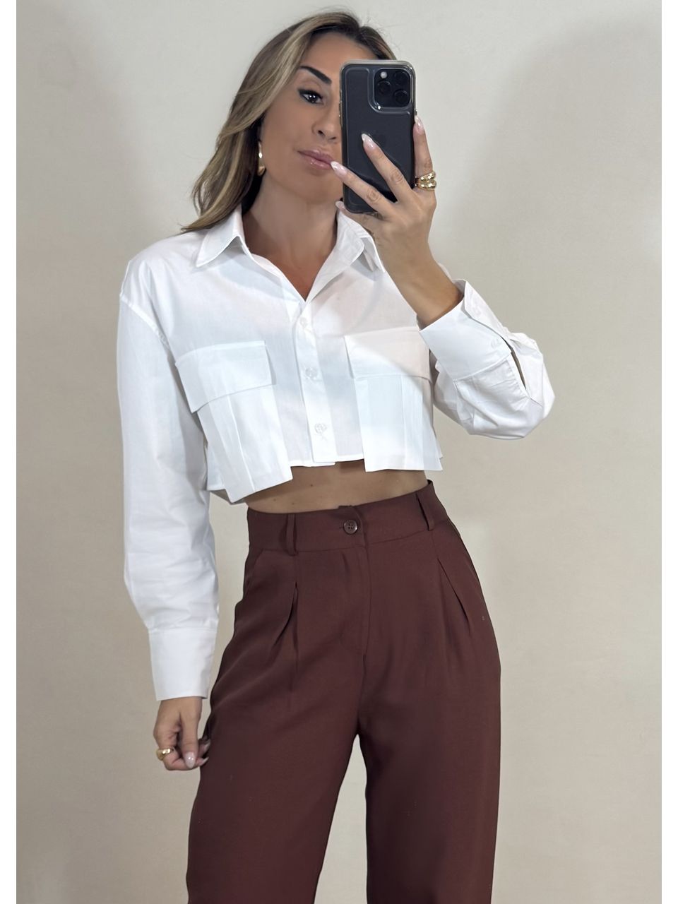 Camisa Cropped Cargo 