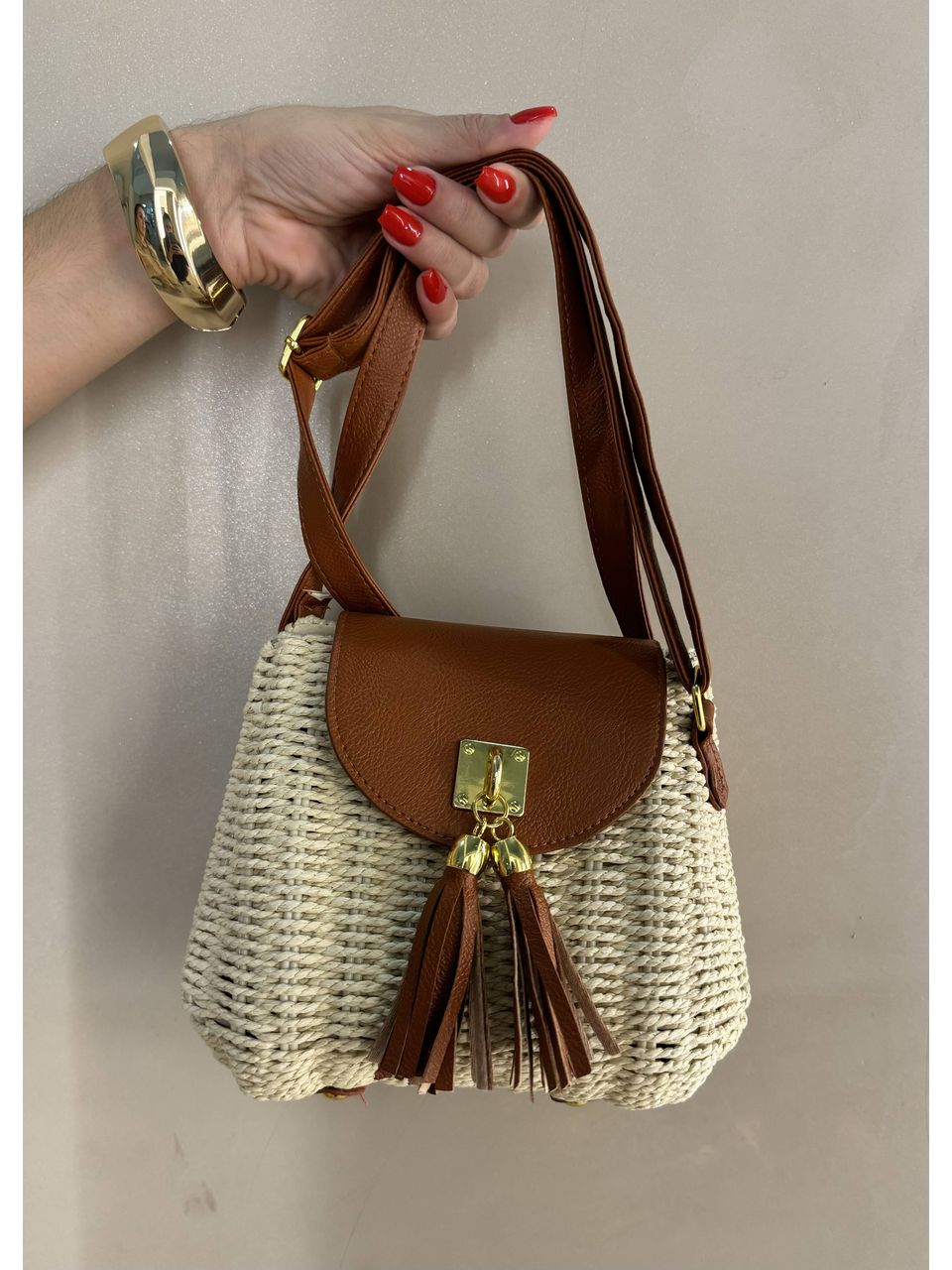 Mini bag De Palha Areia - 2163 - MADONNA BASIC
