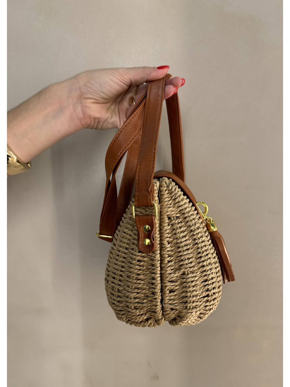 Mini Bag De Palha Castor 