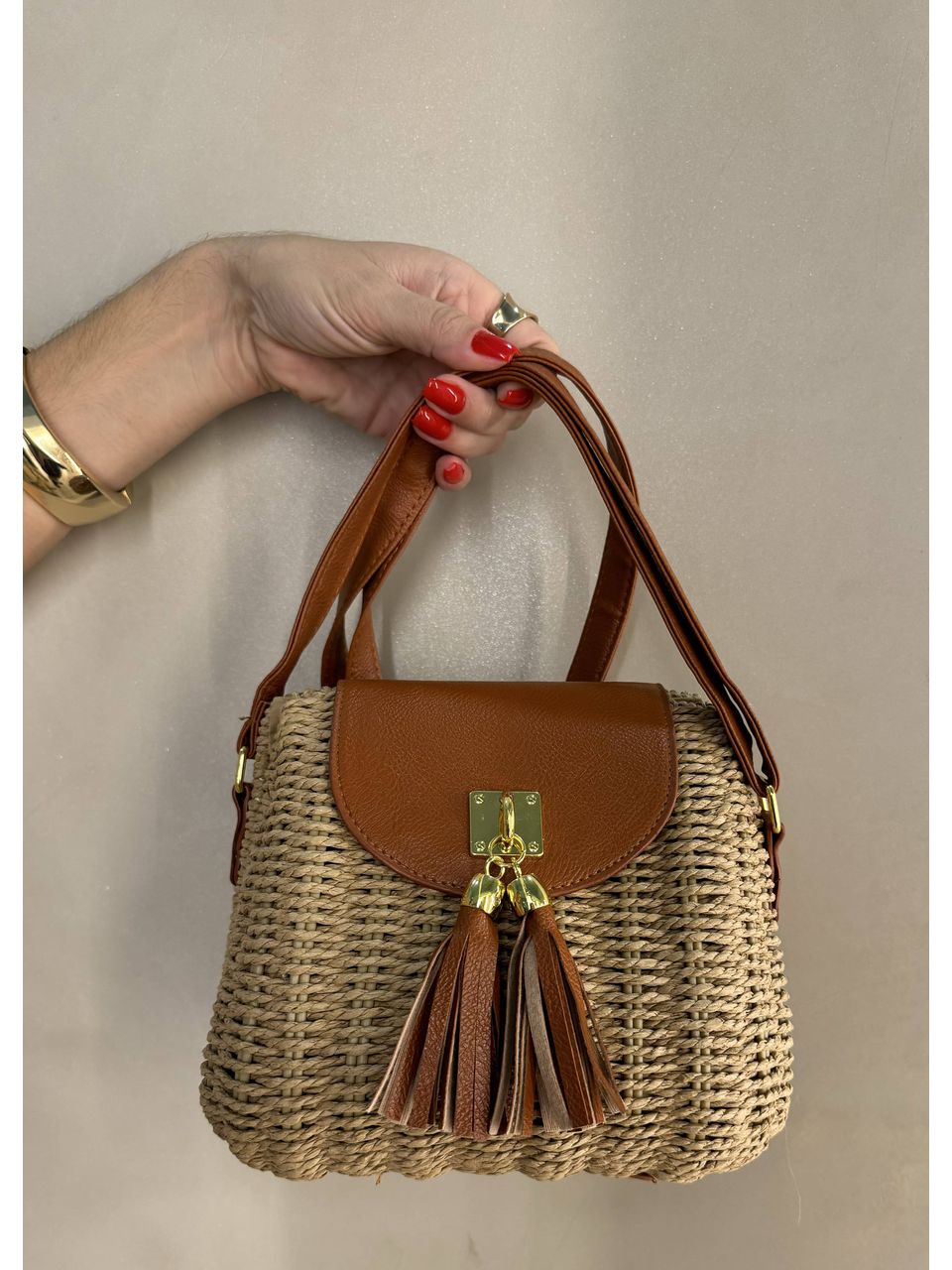Mini Bag De Palha Castor - 2164 - MADONNA BASIC