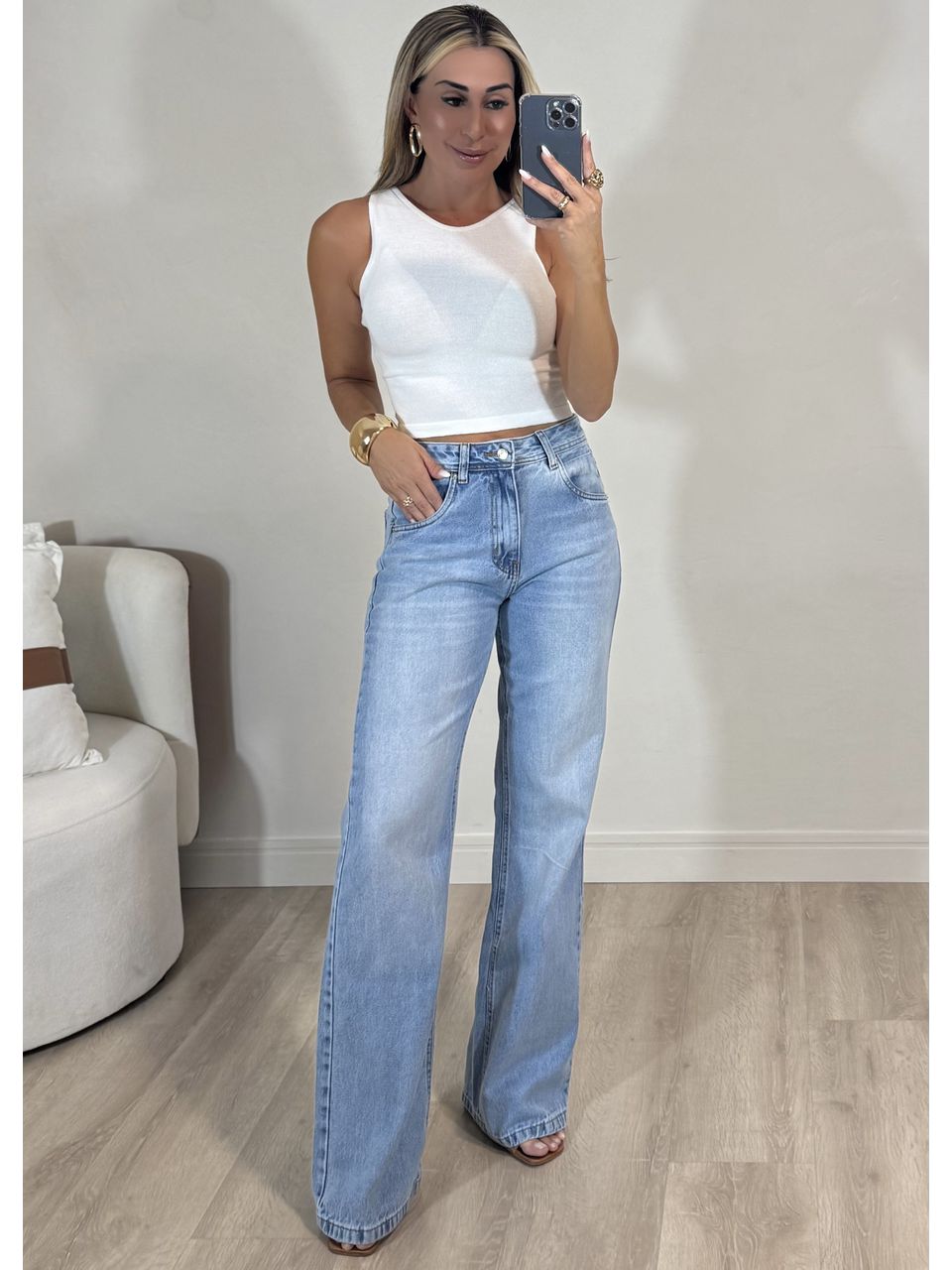 Calça Jeans wide Roberta 