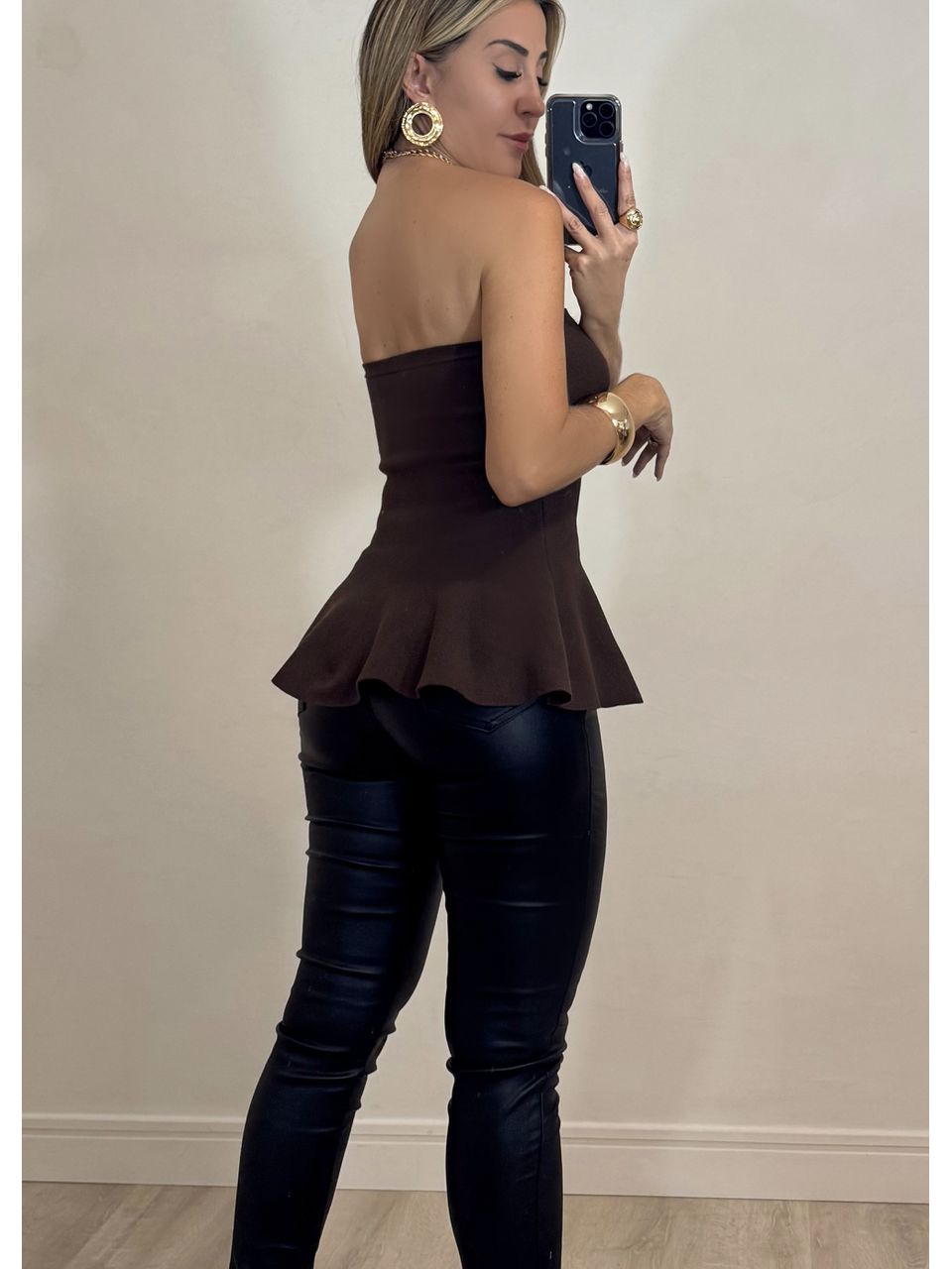 Top tricot tomara que caia
