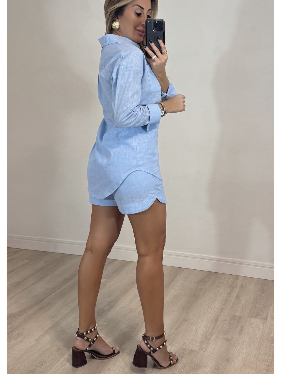 Conjunto Short Camisa Linho