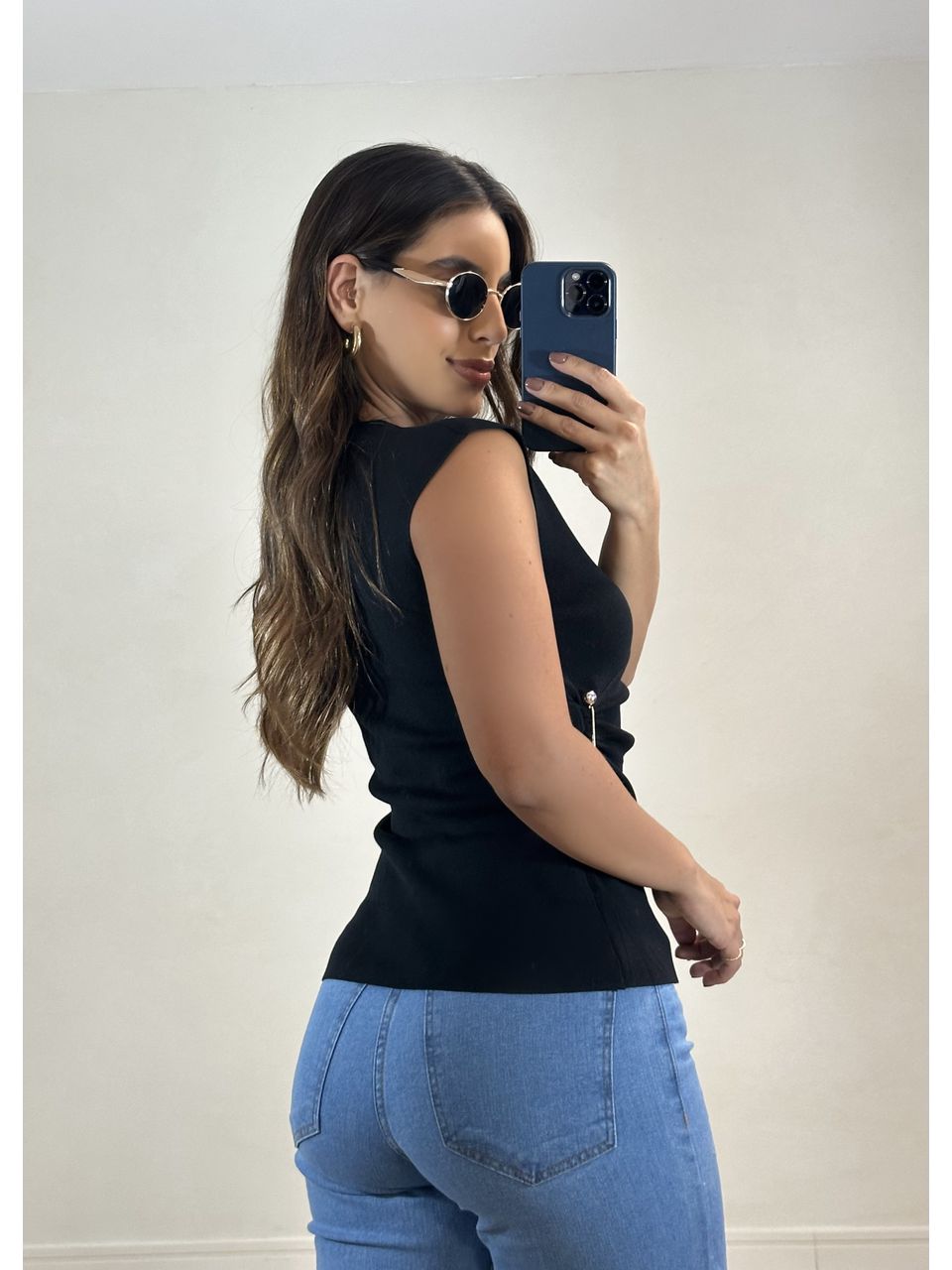 Blusa Tricot Transpassada Rayon