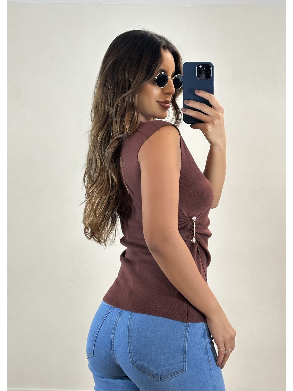 Blusa Tricot Transpassada Rayon 