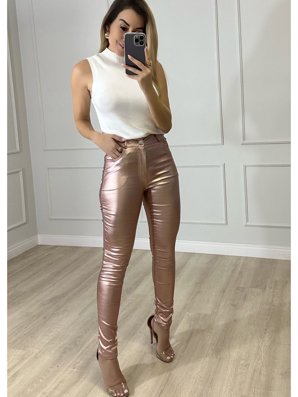 Calça Resinada Metálica - 2480 - MADONNA BASIC