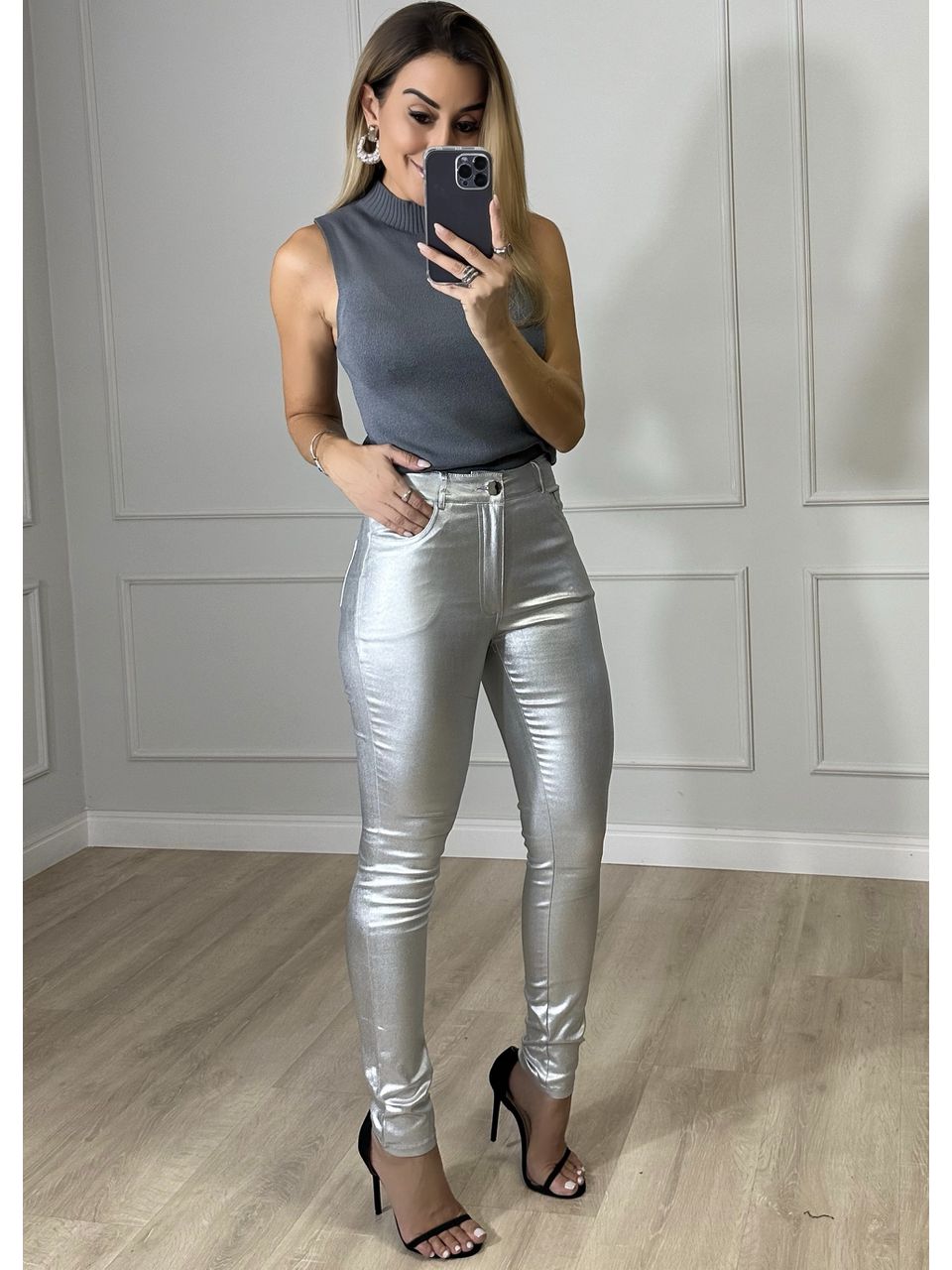 Calça Resinada Metálica - 2481 - MADONNA BASIC