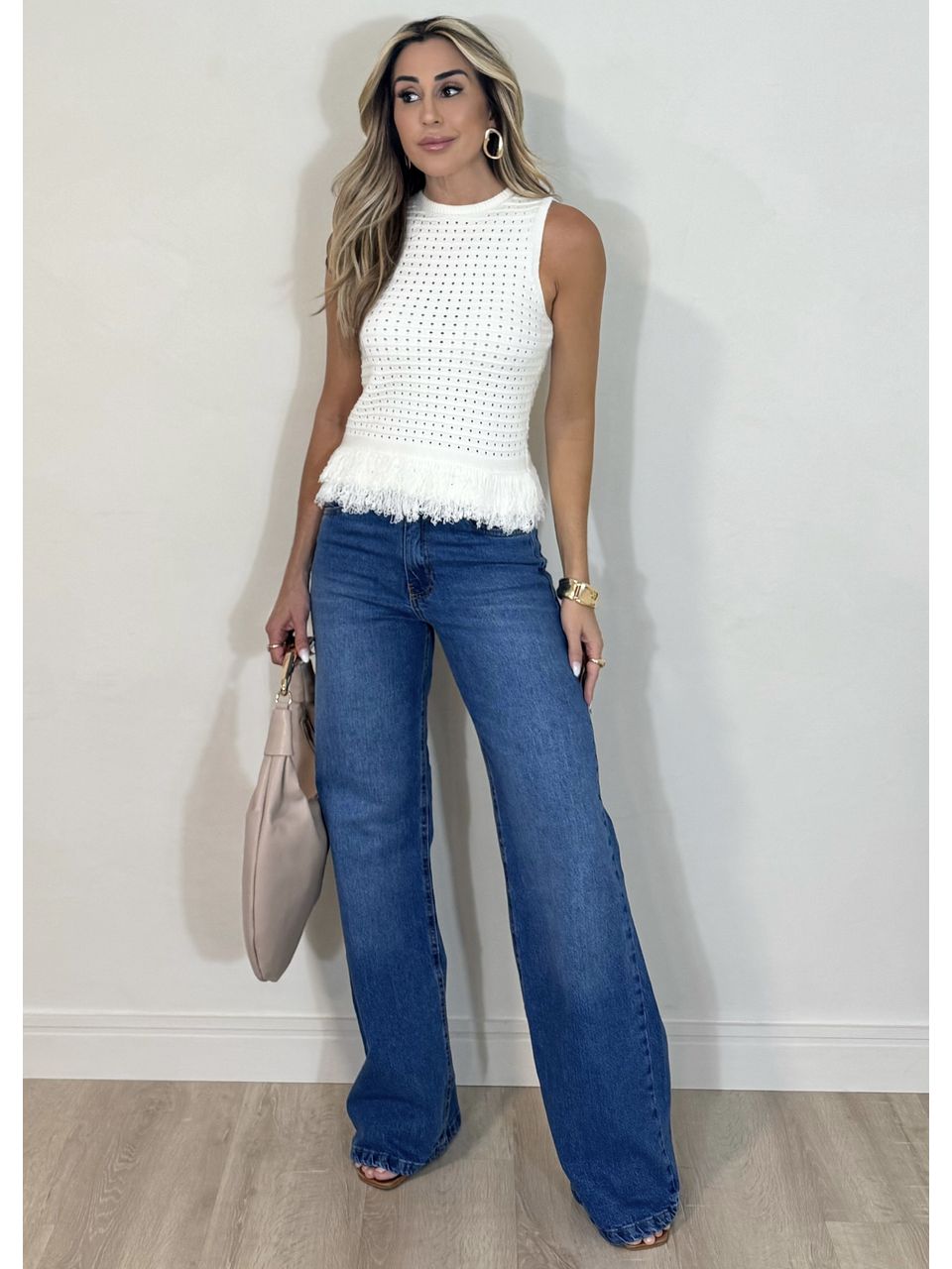 Blusa Tricot com Franjas