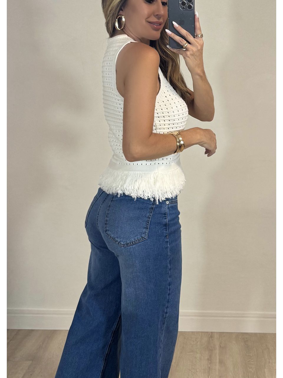 Blusa Tricot com Franjas