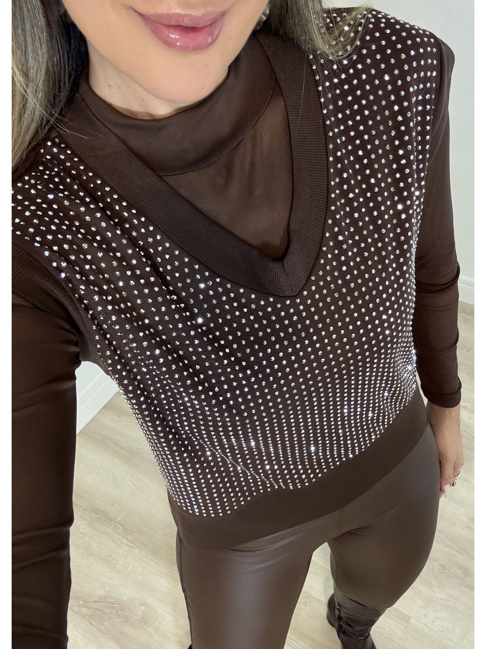 Blusa Colete Pedrarias