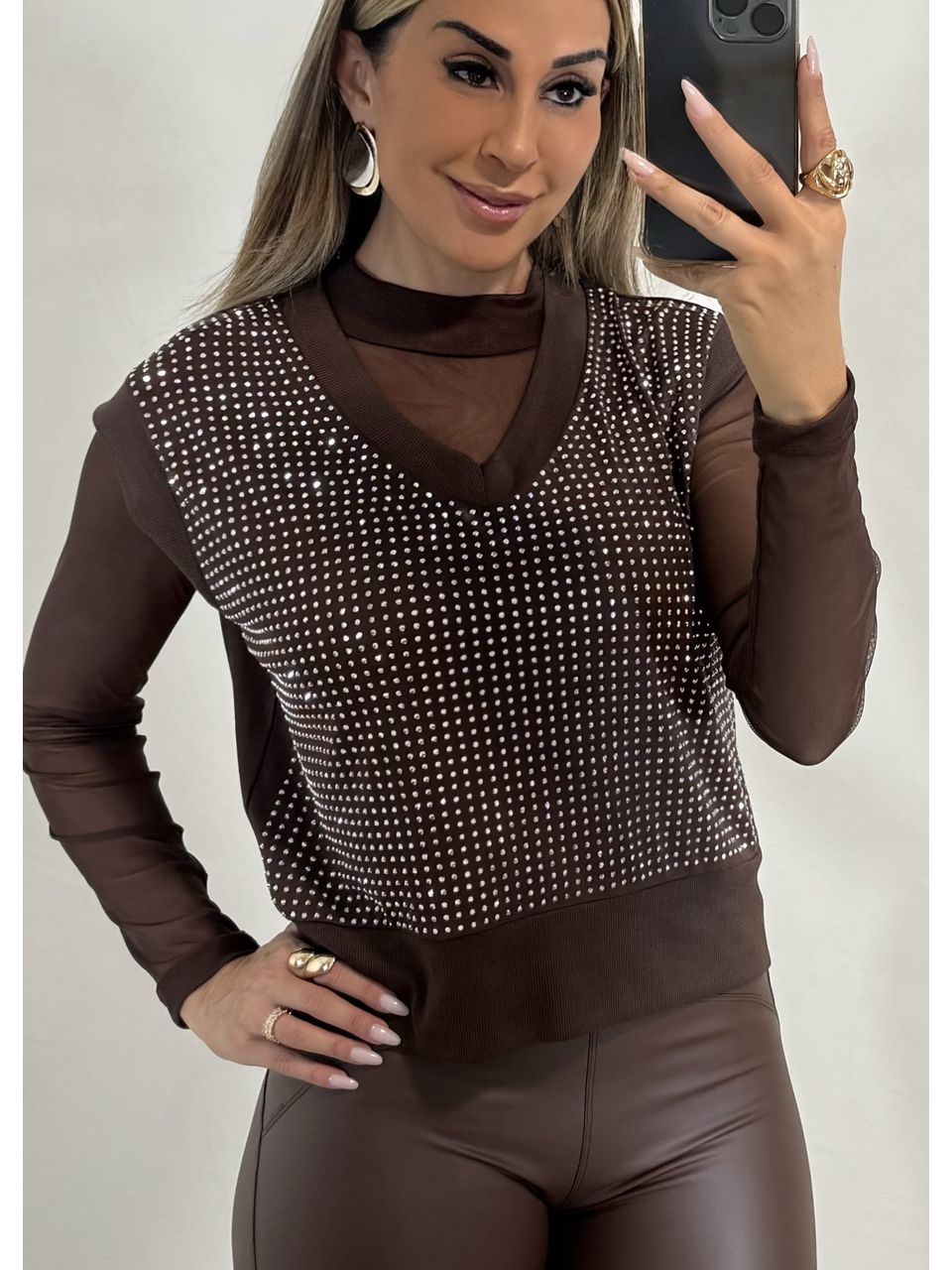 Blusa Colete Pedrarias