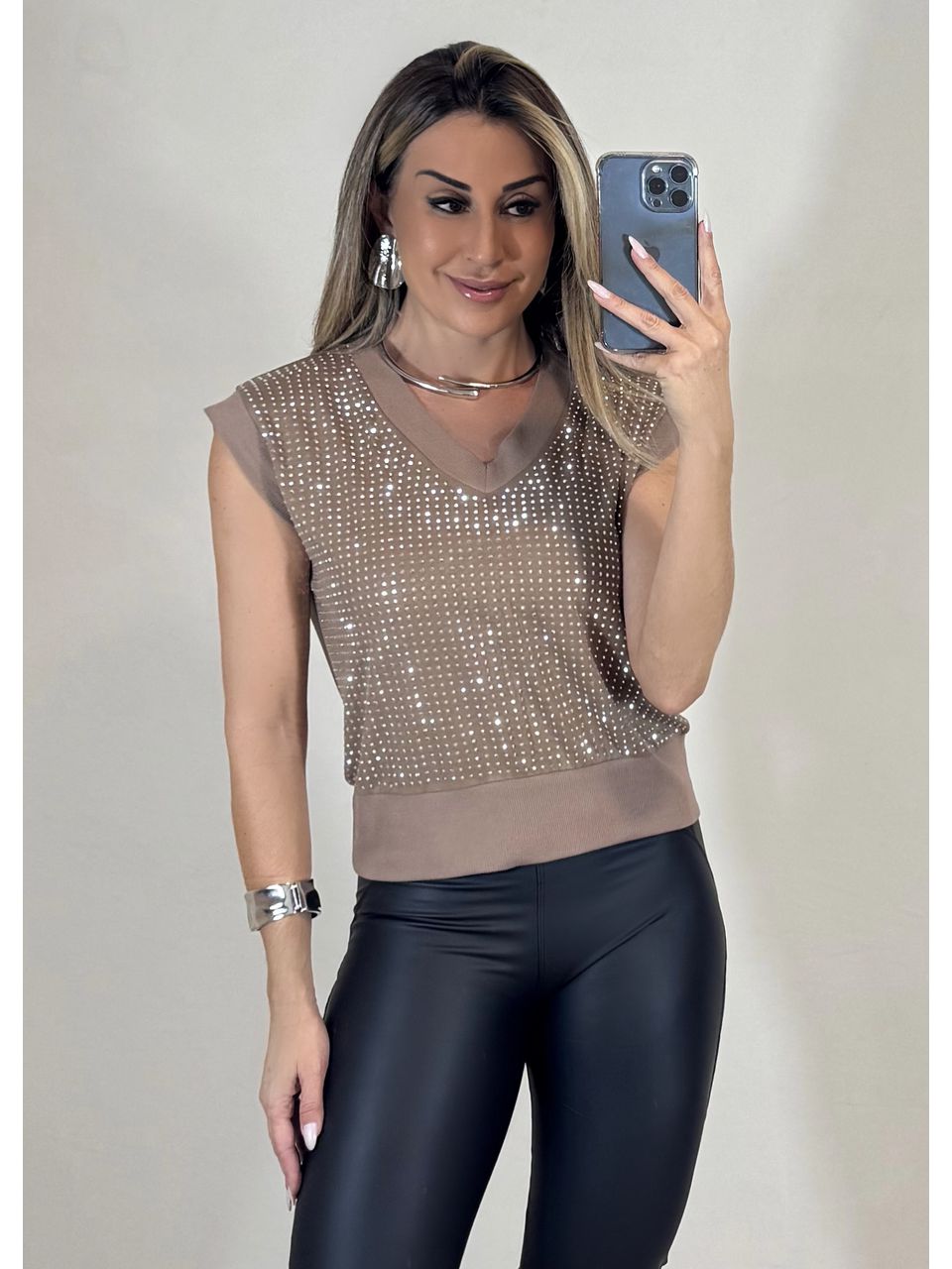 Blusa Colete Pedrarias - 2486 - MADONNA BASIC