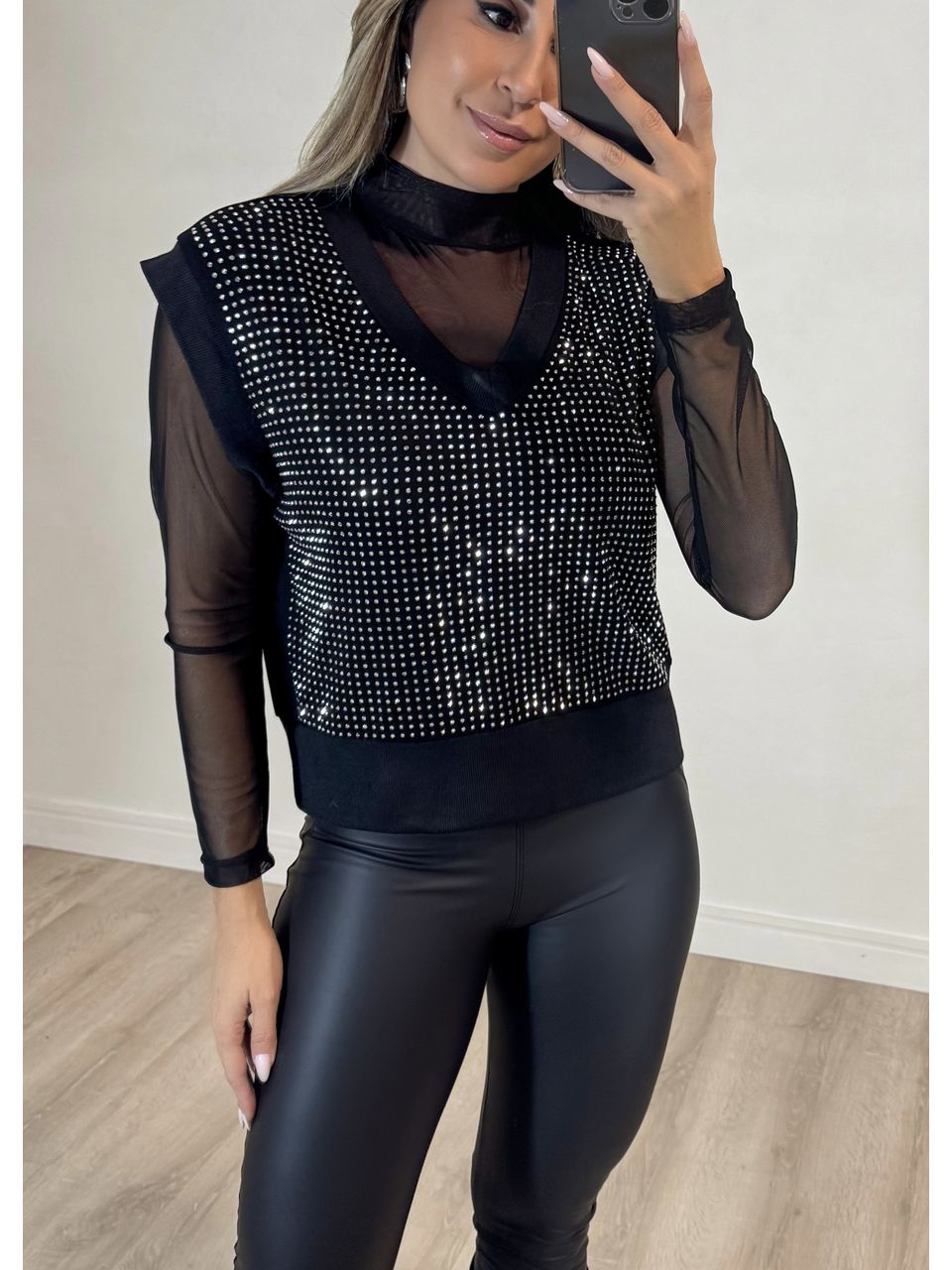 Blusa Colete Pedrarias