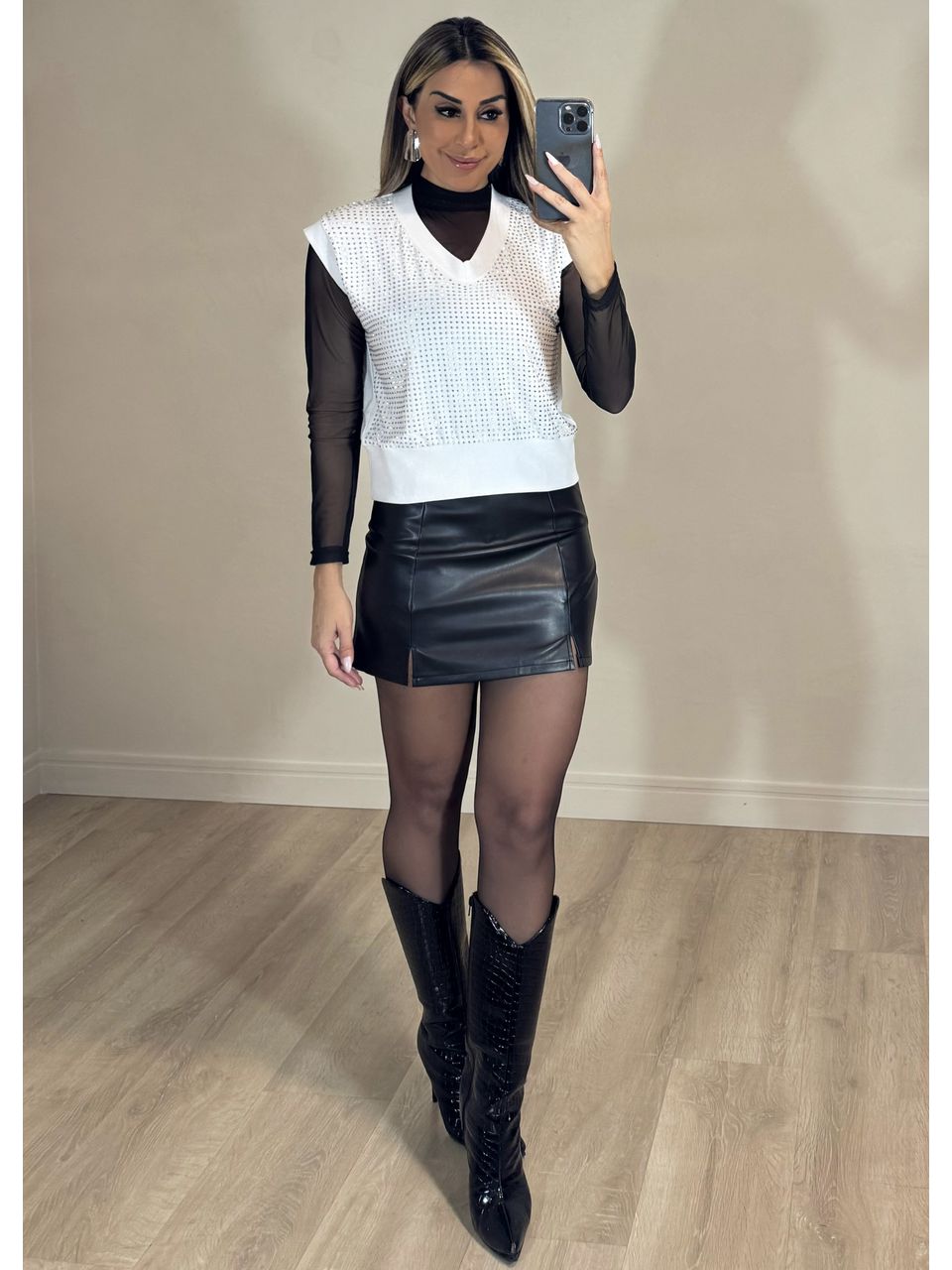 Blusa Colete Pedrarias