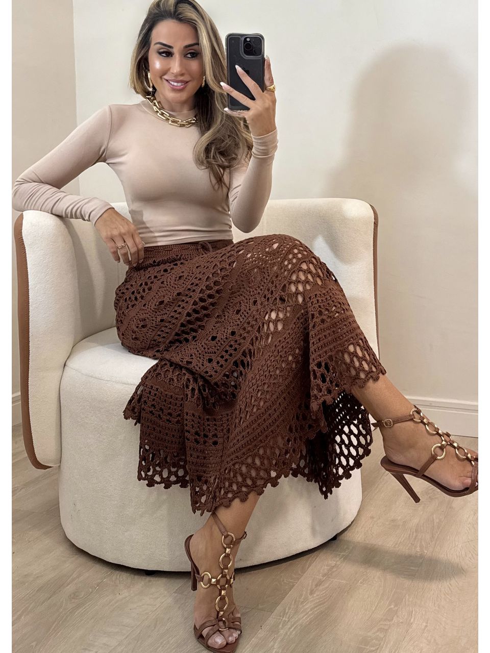 Saia Tricô Gabriela 
