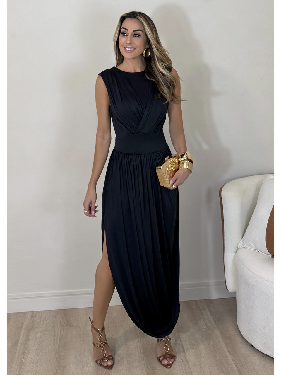 Vestido Drapeado Yasmin - 4010 - MADONNA BASIC