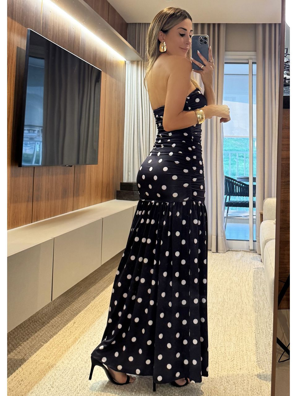 Vestido Poá Tomara que caia 