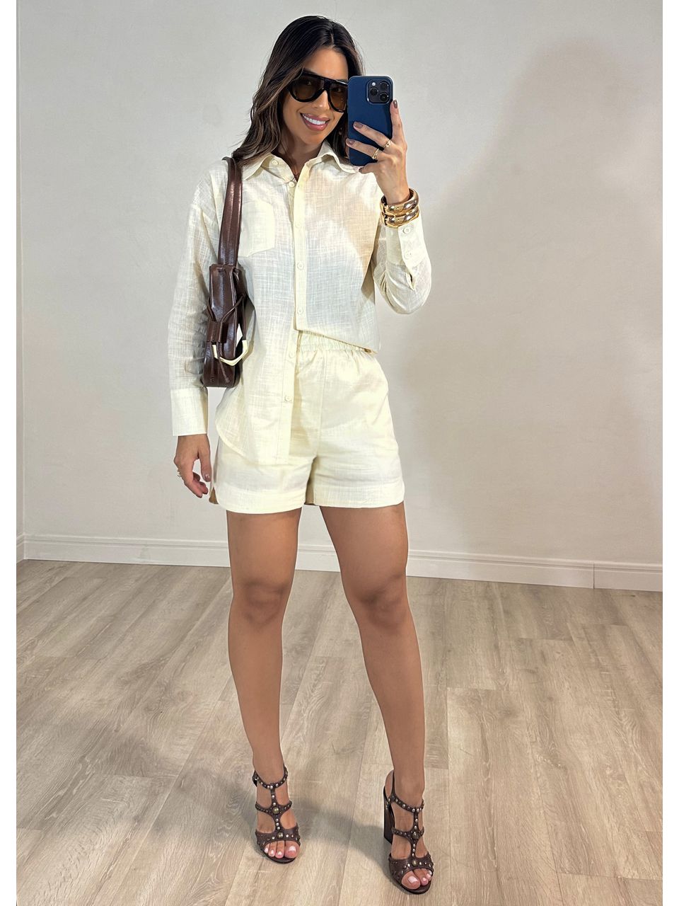 Conjunto short Camisa Linho - 5172 - MADONNA BASIC