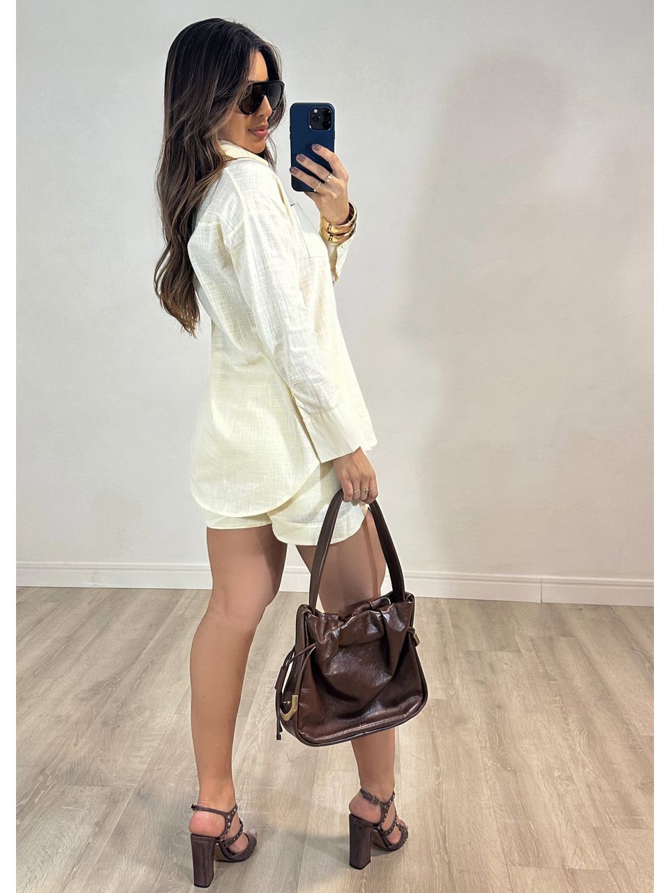 Conjunto short Camisa Linho 