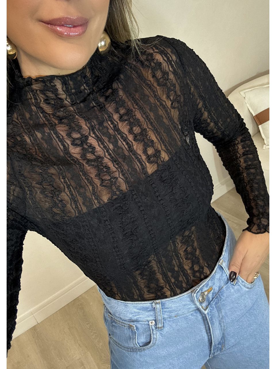 Blusa Renda Bordada 