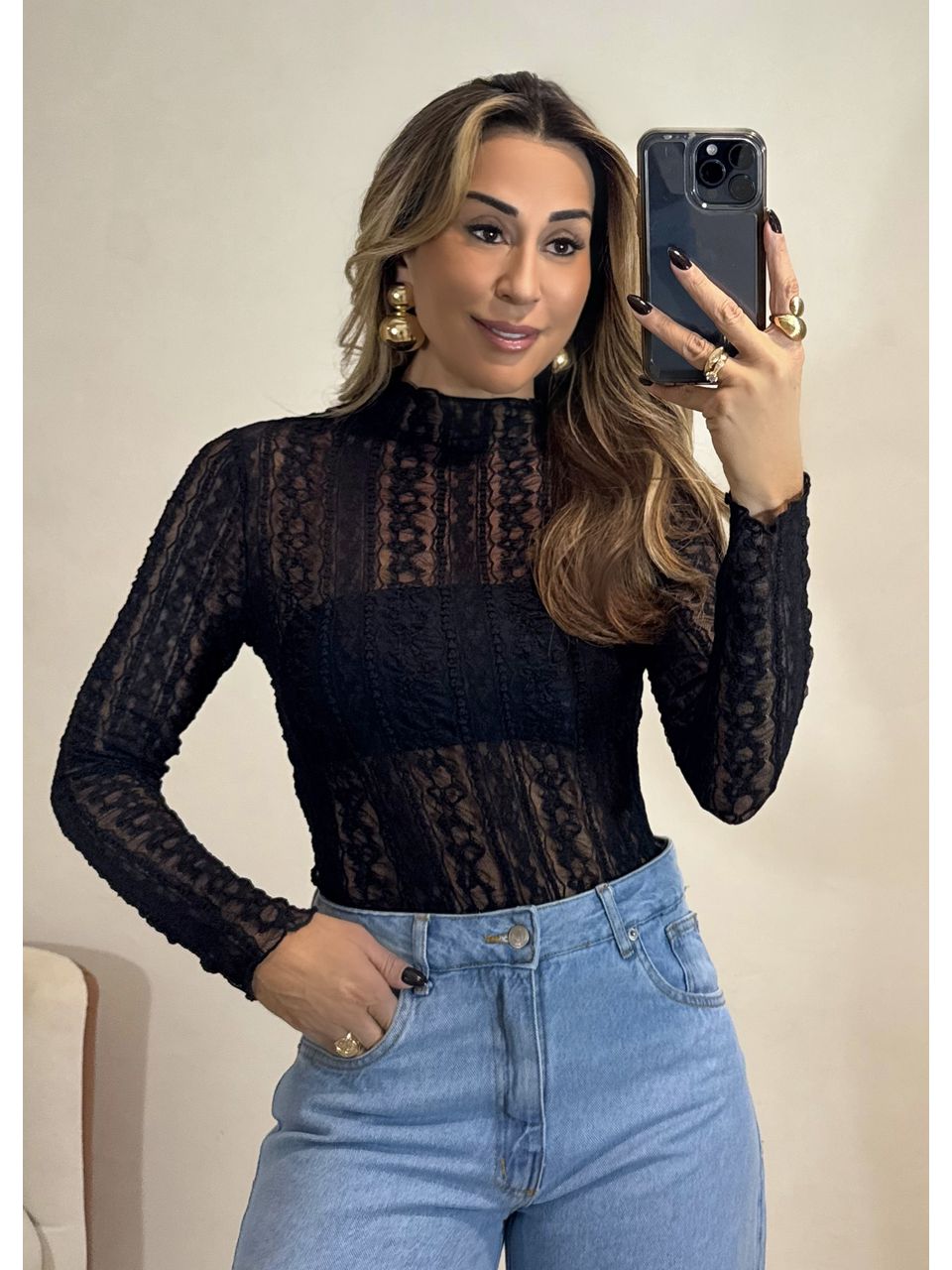 Blusa Renda Bordada 