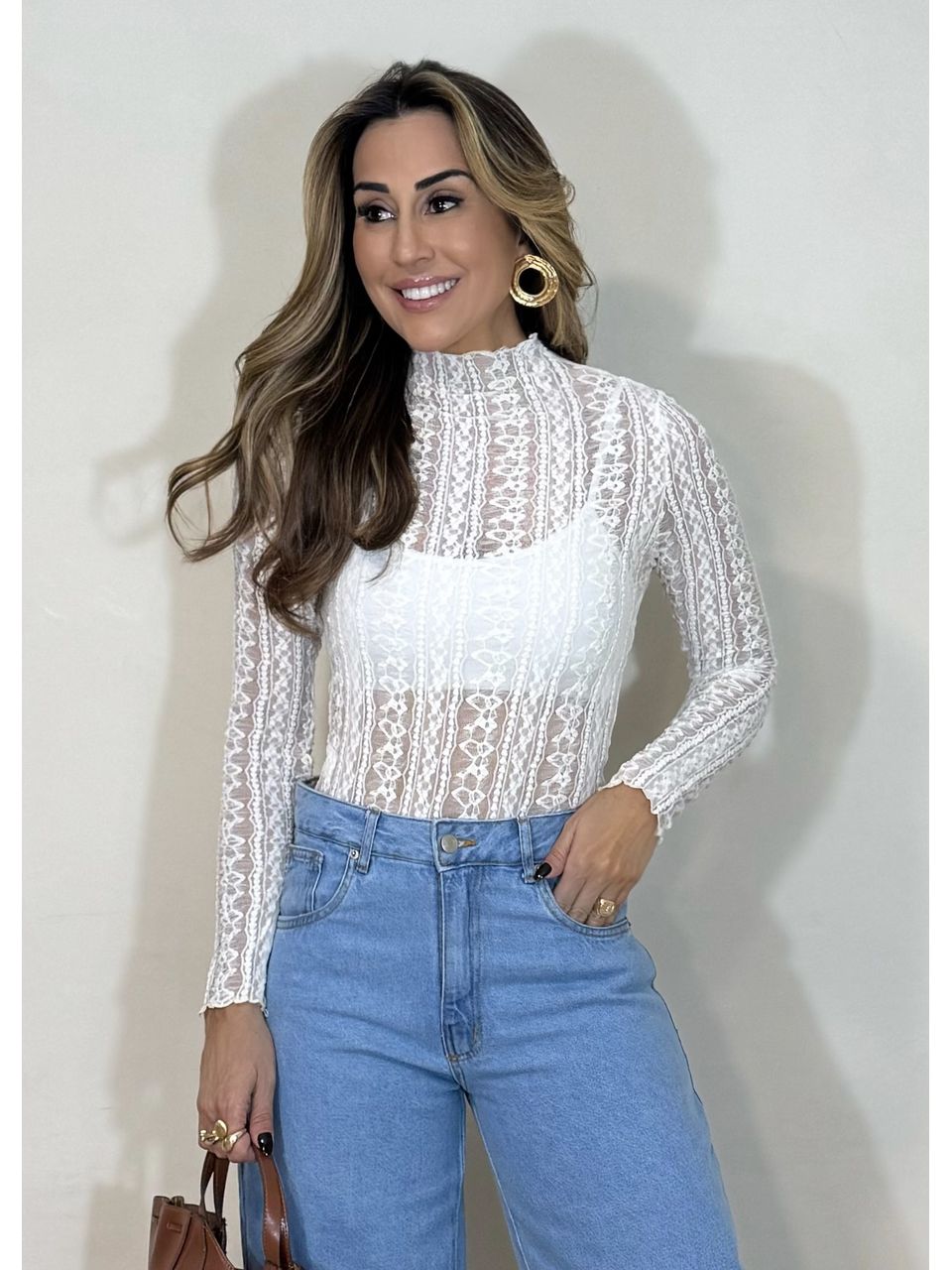 Blusa Renda Bordada 