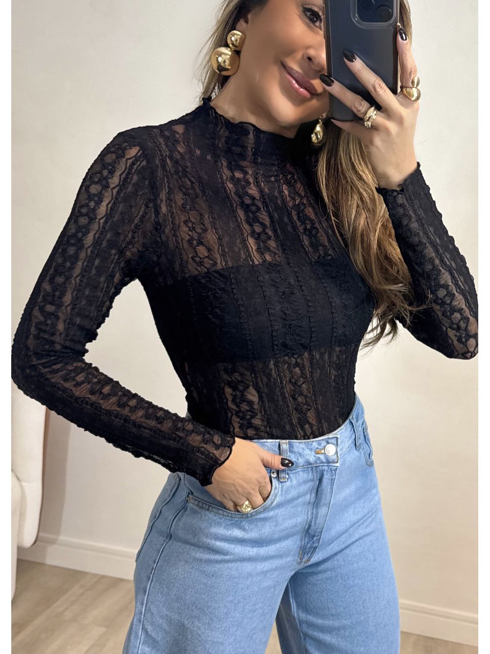 Blusa Renda Bordada 