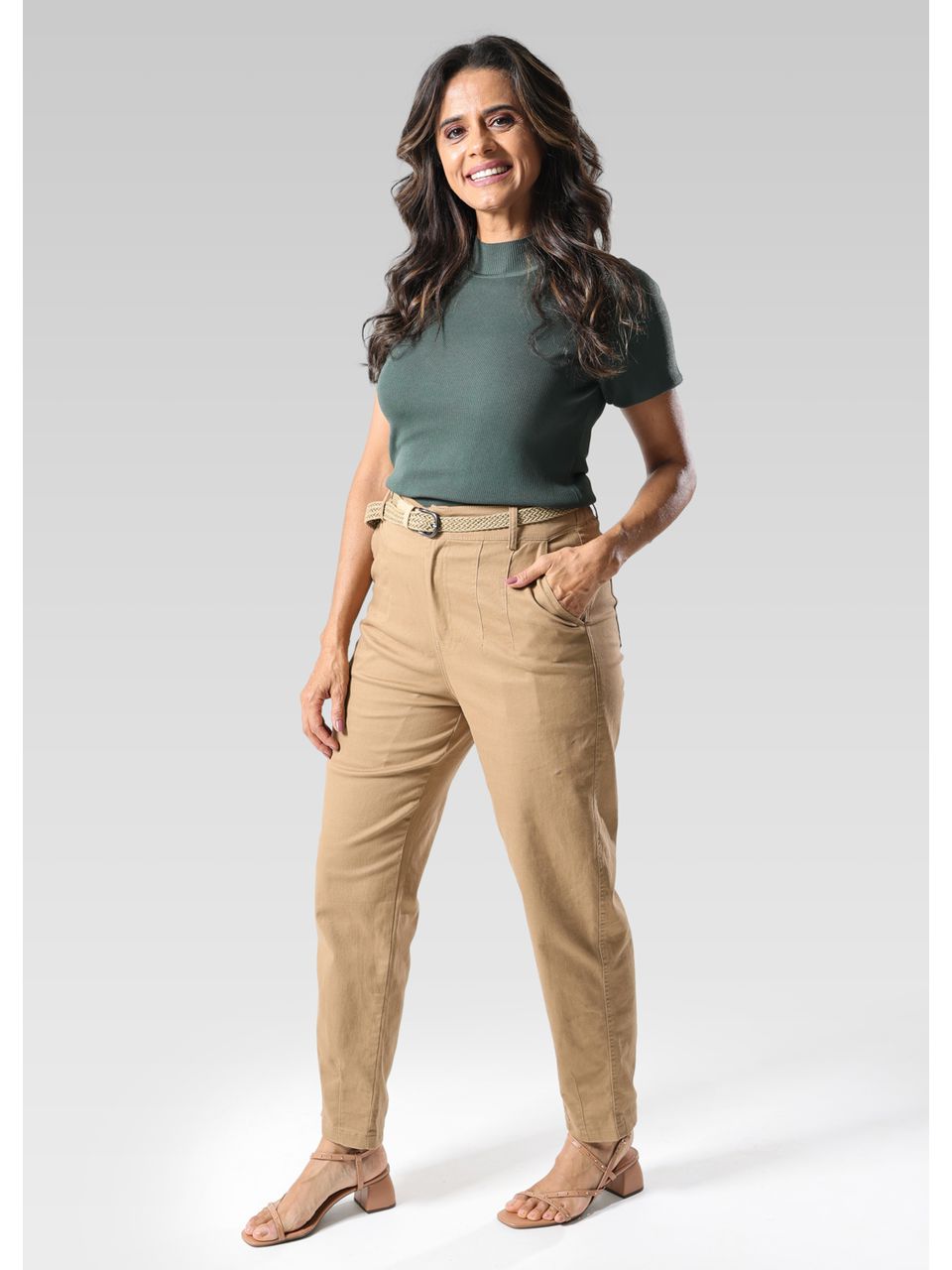 Blusa Feminina Modal Gola Alta Verde