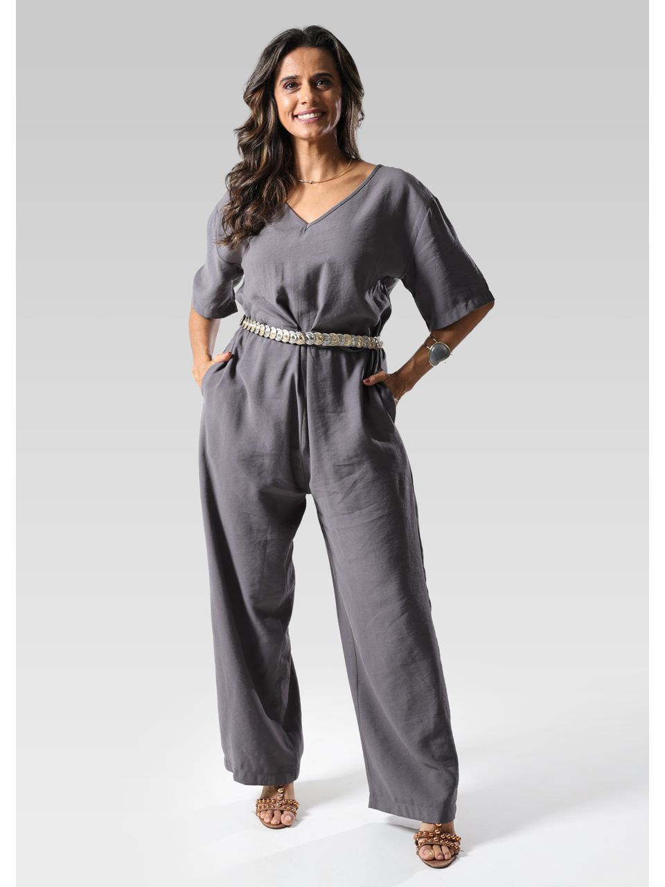 Macacão Feminino Pantacourt CAMEL