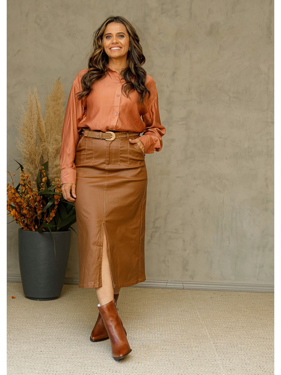 Camisa Lisa Manga Longa TERRACOTA - 1140 1220