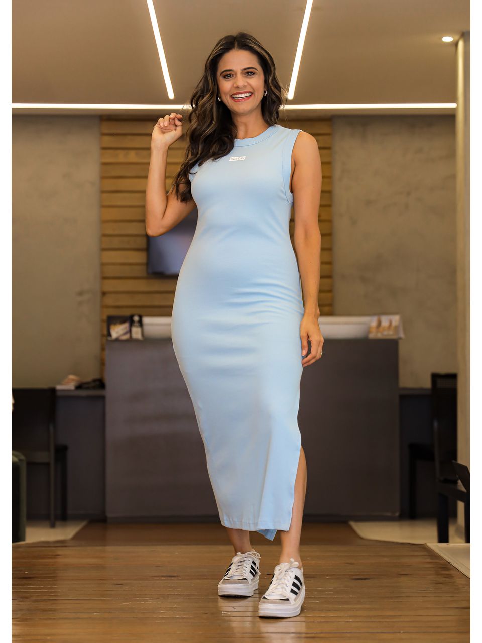 vestido midi AZUL COLCCI