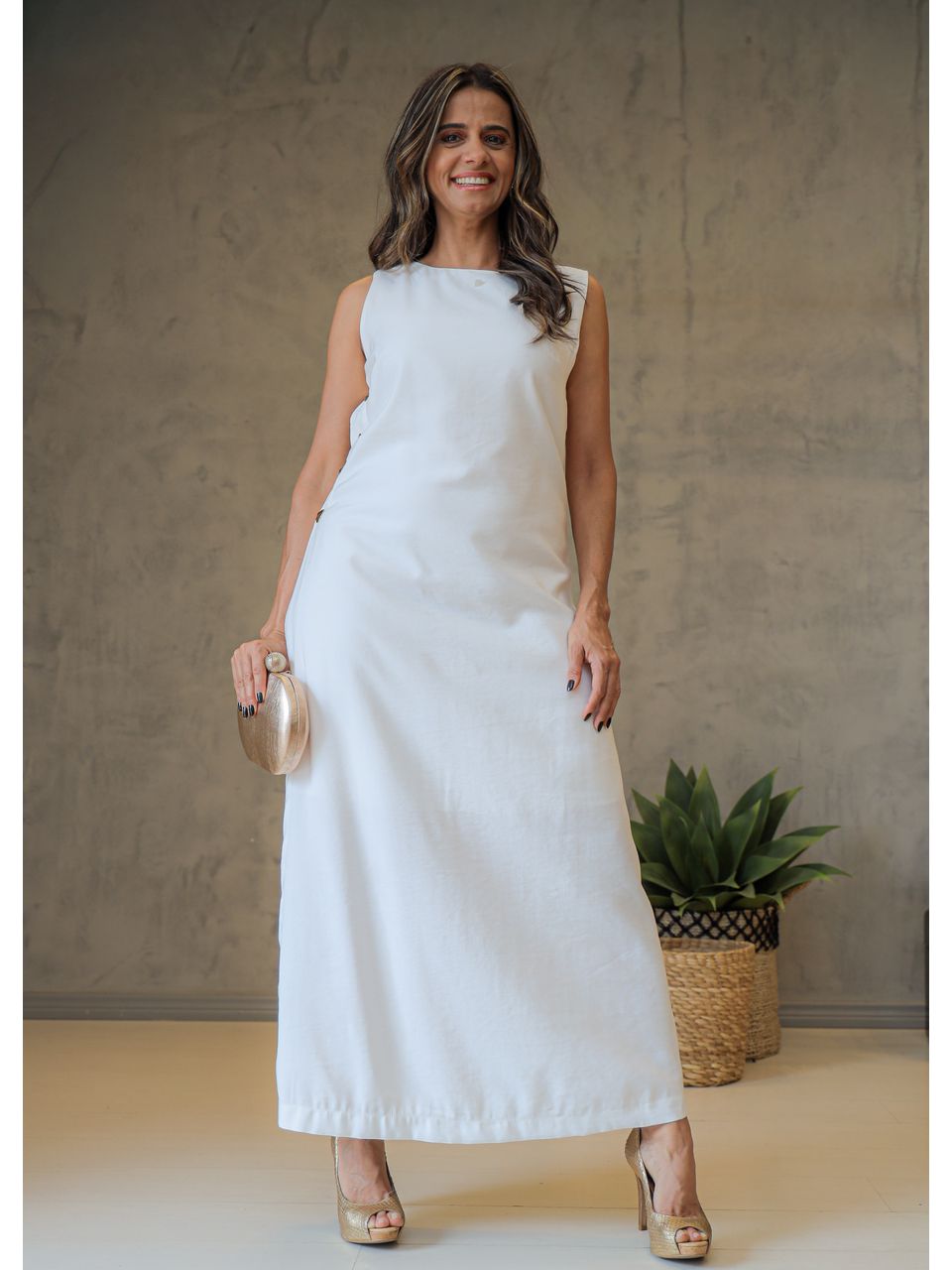 VESTIDO BASICO OFF WHITE - LEZ A LEZ