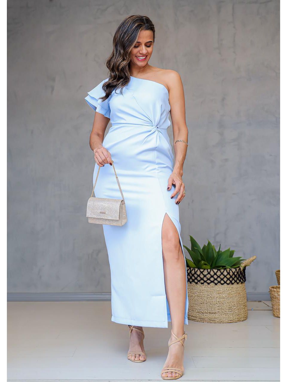 Vestido Assimétrico AZUL CLARO