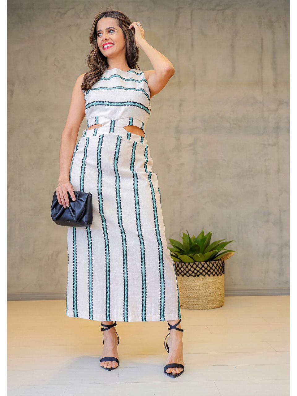 vestido midi estampado 