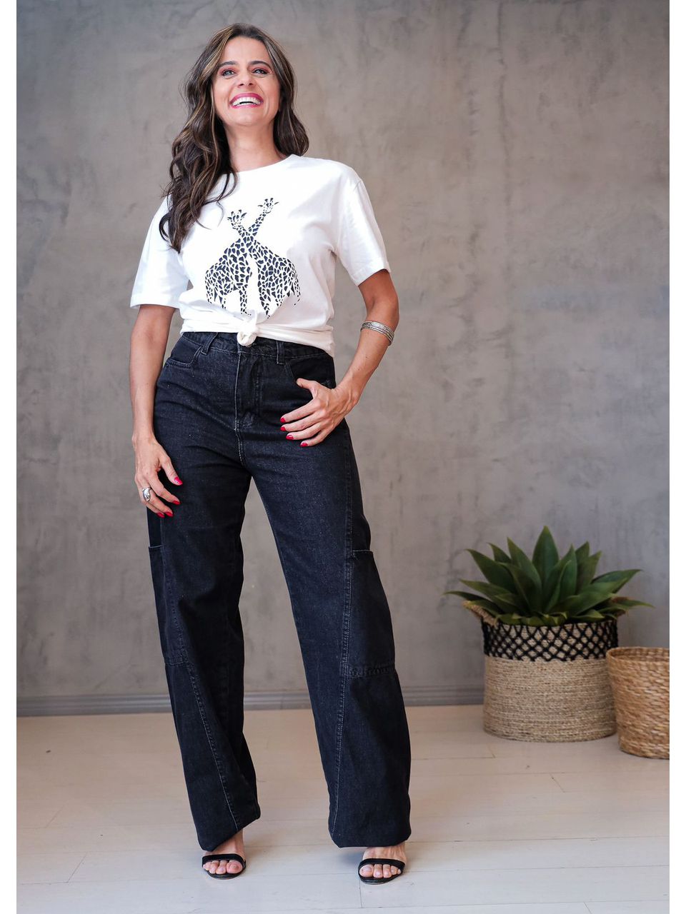 t-shirt girafa basica OFF WHITE
