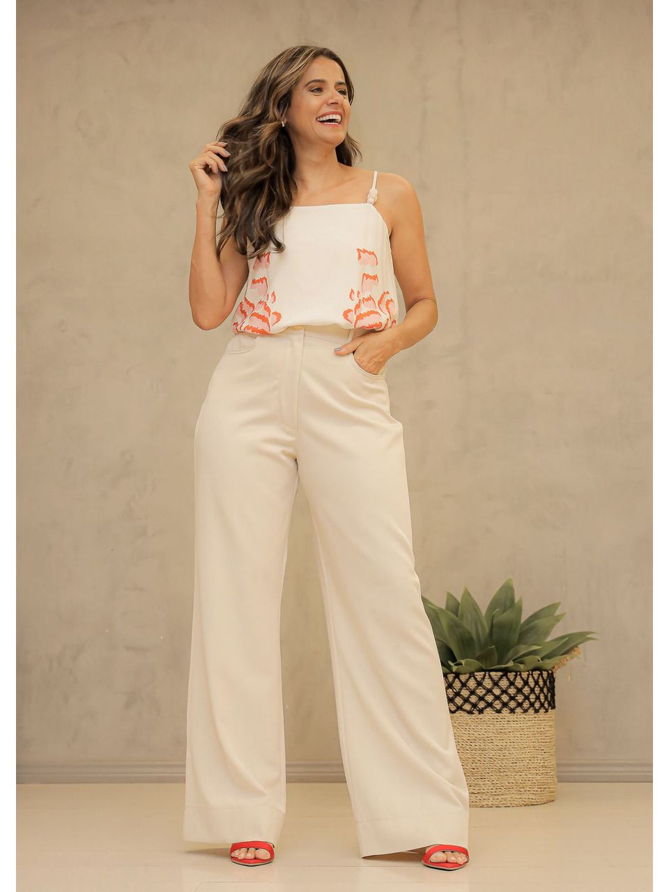 calça reta LEZ A LEZ BEGE