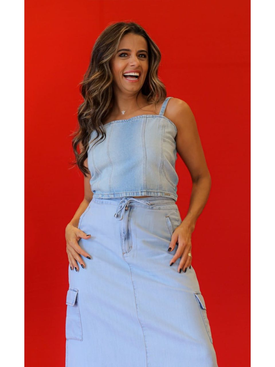 Blusa Cropped Jeans JEANS CLARO