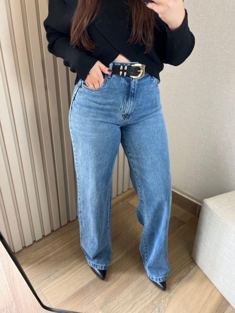 Calça Wide Leg Jeans - TS Moda Feminina