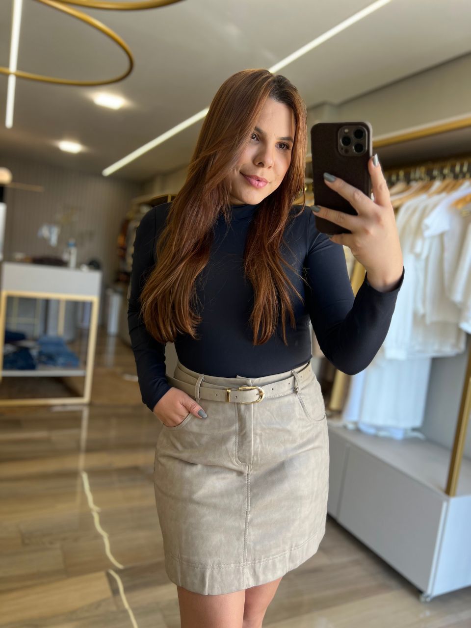 Body Marcelle Gola Alta Preto - TS Moda Feminina