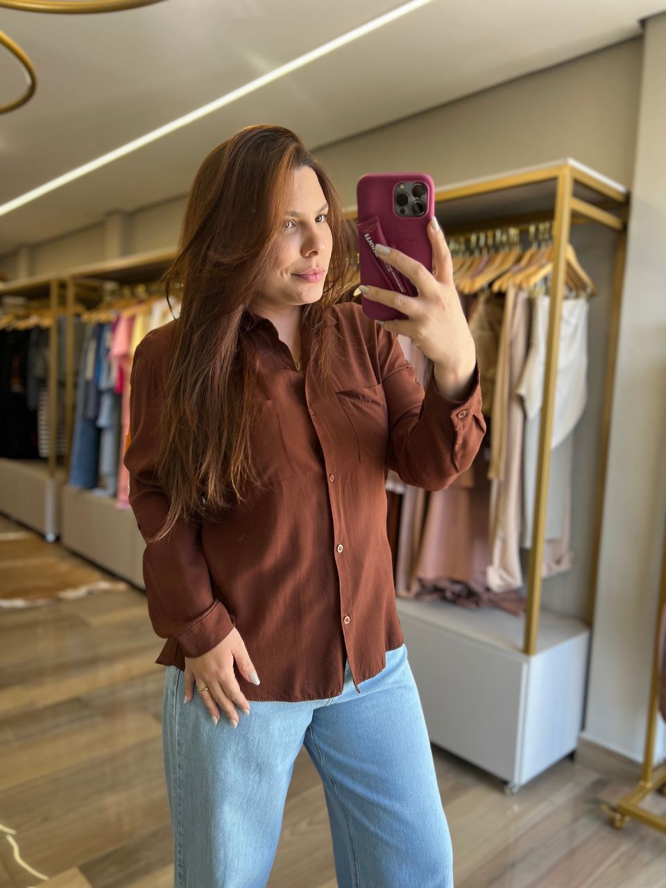 Camisa Chiara Marrom - TS Moda Feminina