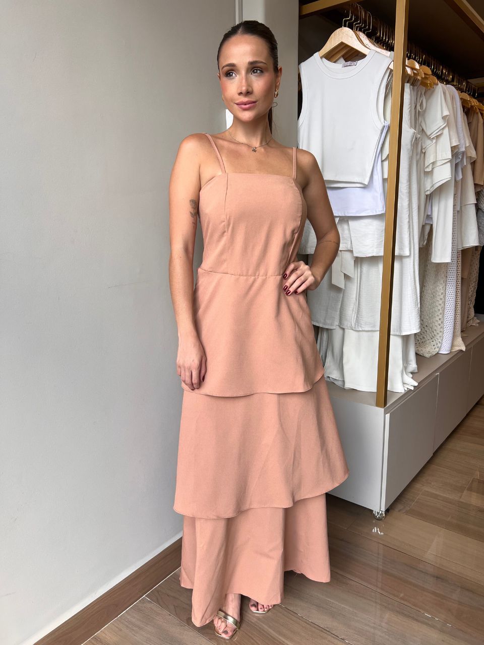 Vestido Natalia Nude - TS Moda Feminina