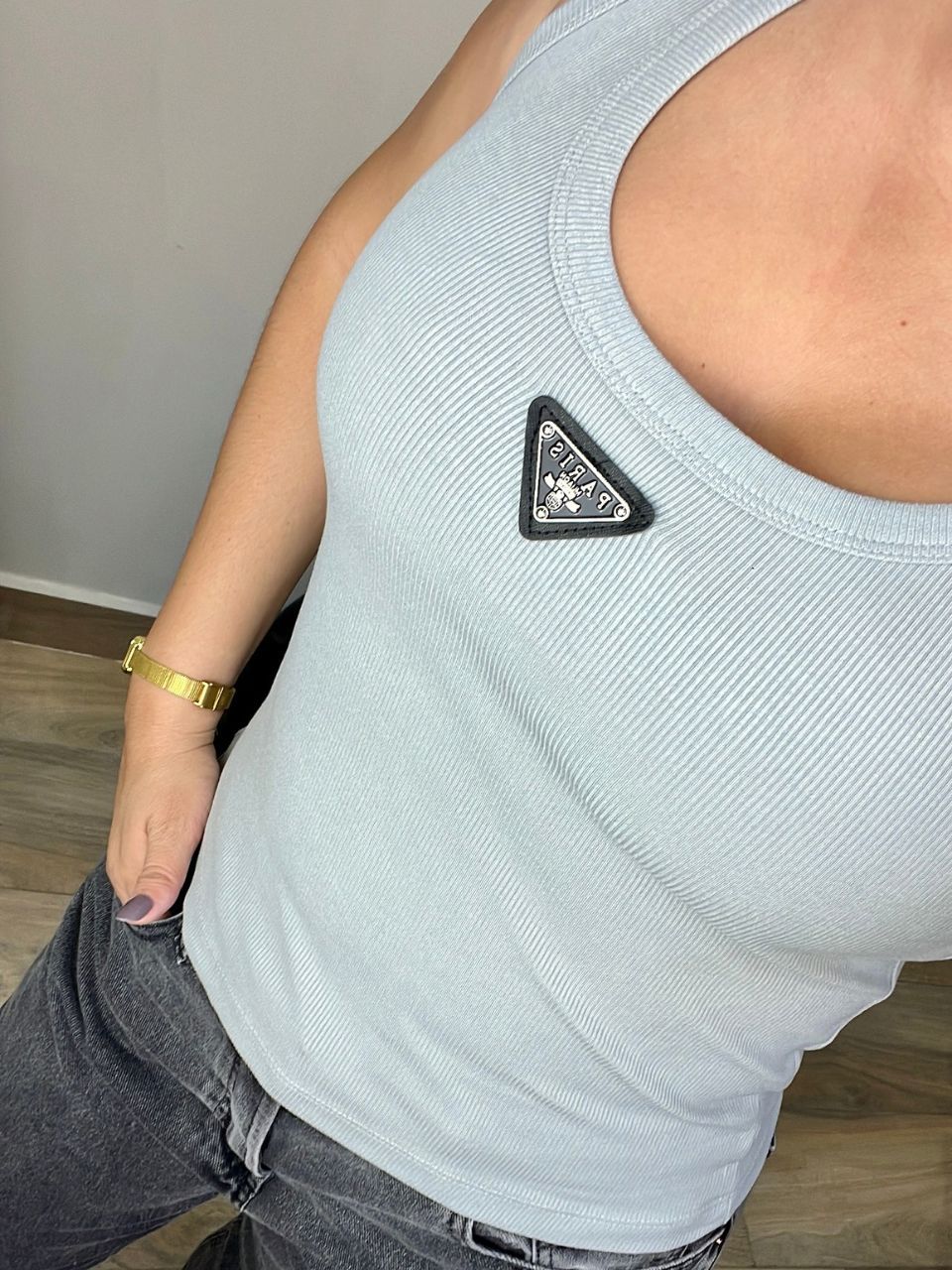 Regata Paris Cinza - TS Moda Feminina